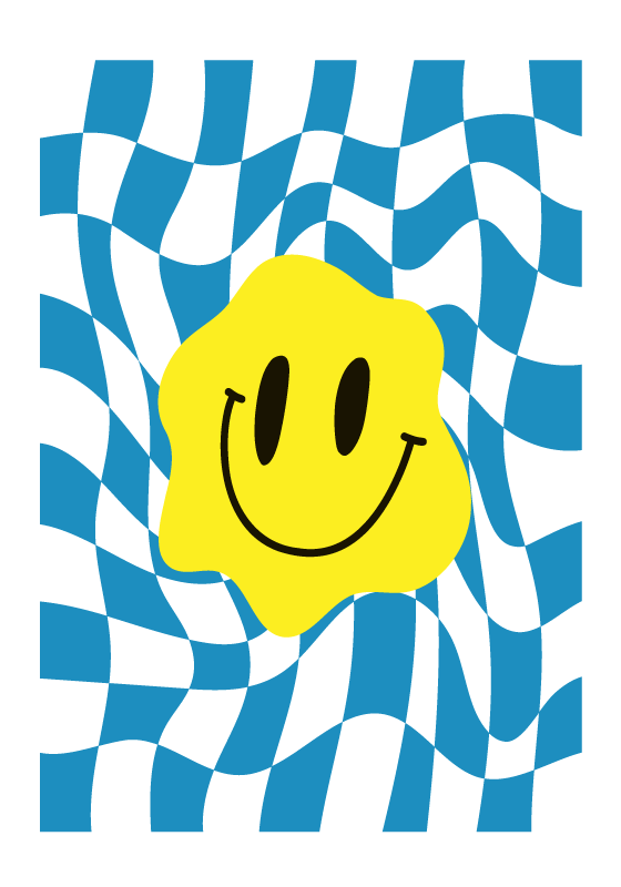 Imprimeu poster smiley groovy - TenStickers