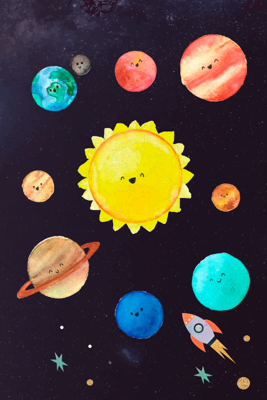 Poster pentru copii sistemul solar pentru copiiSistemul solar est - TenStickers