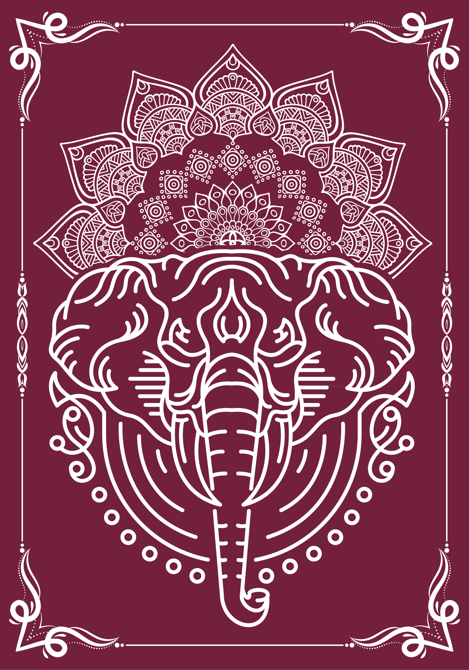 Imprimare poster mandala elefant - TenStickers