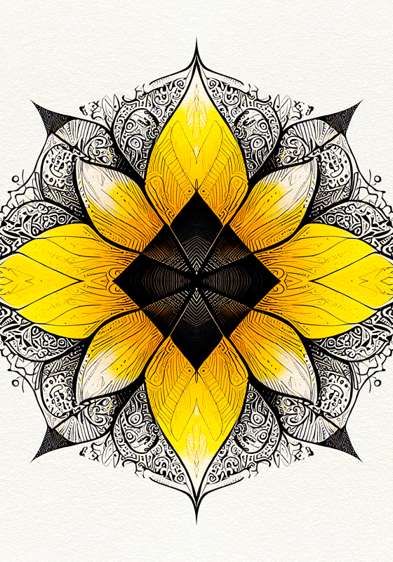 Poster floral mandala zen - TenStickers