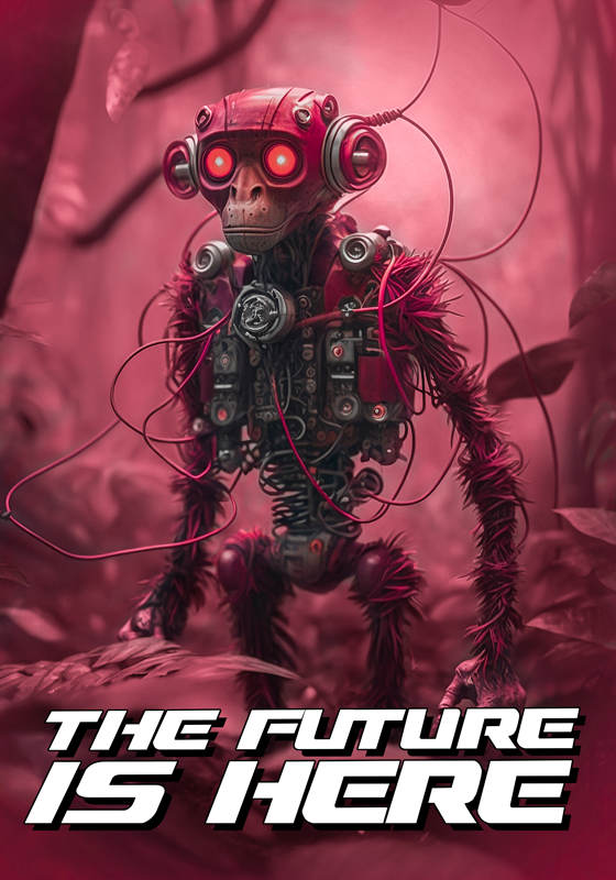 Poster tineret maimuţă robot - TenStickers