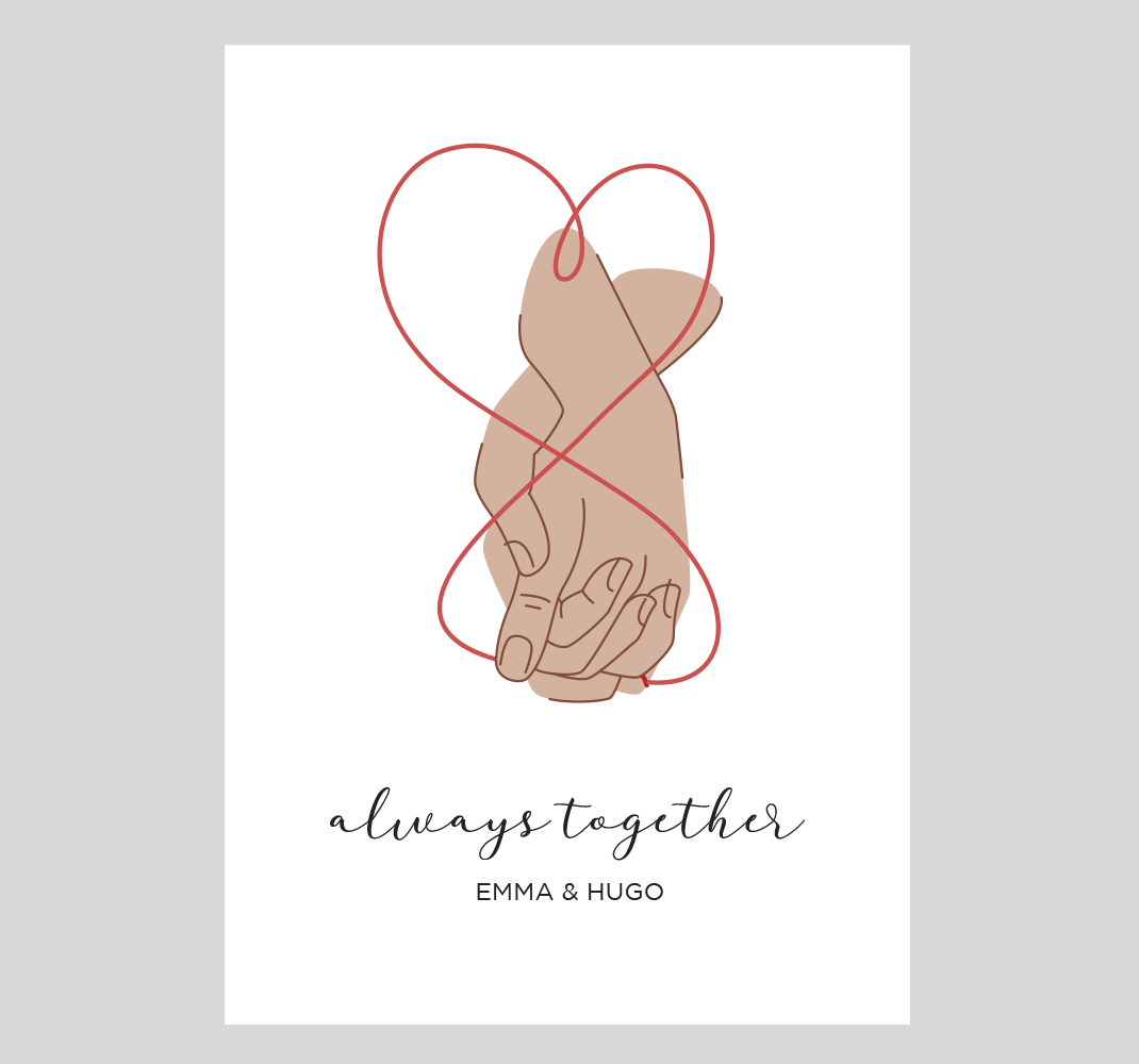 Poster pentru camera matrimonială always togetherÎntotdeauna împr - TenStickers