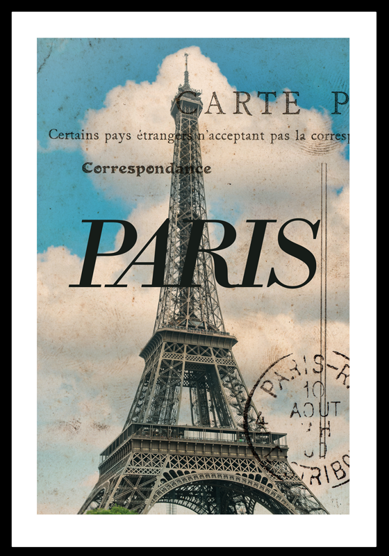 Poster pentru salon carte poștală din Paris - TenStickers
