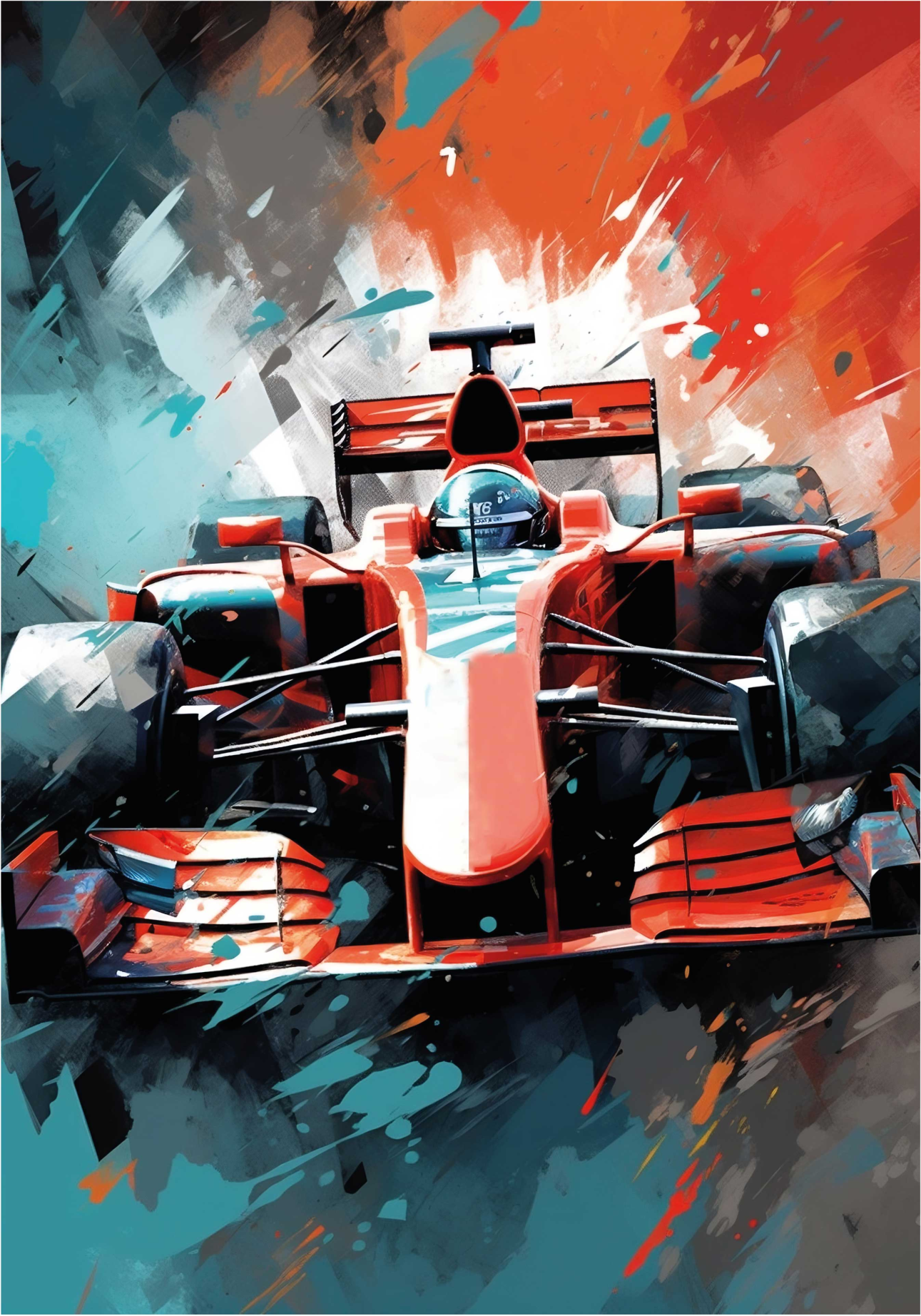 Poster F1 mașină roșie - TenStickers