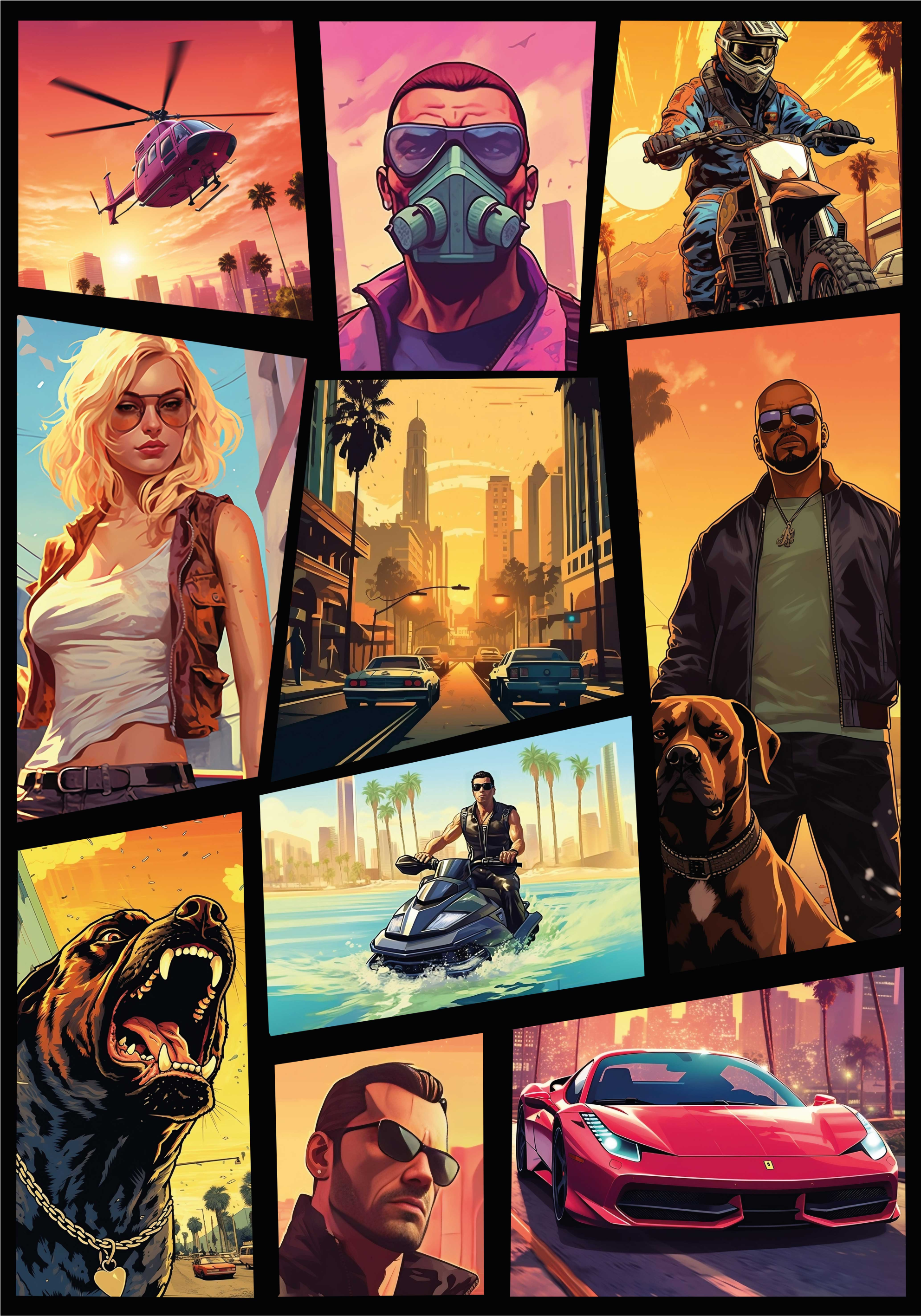 Poster tineret aventură și acțiune în colajÎntr-o zi, am pornit î - TenStickers