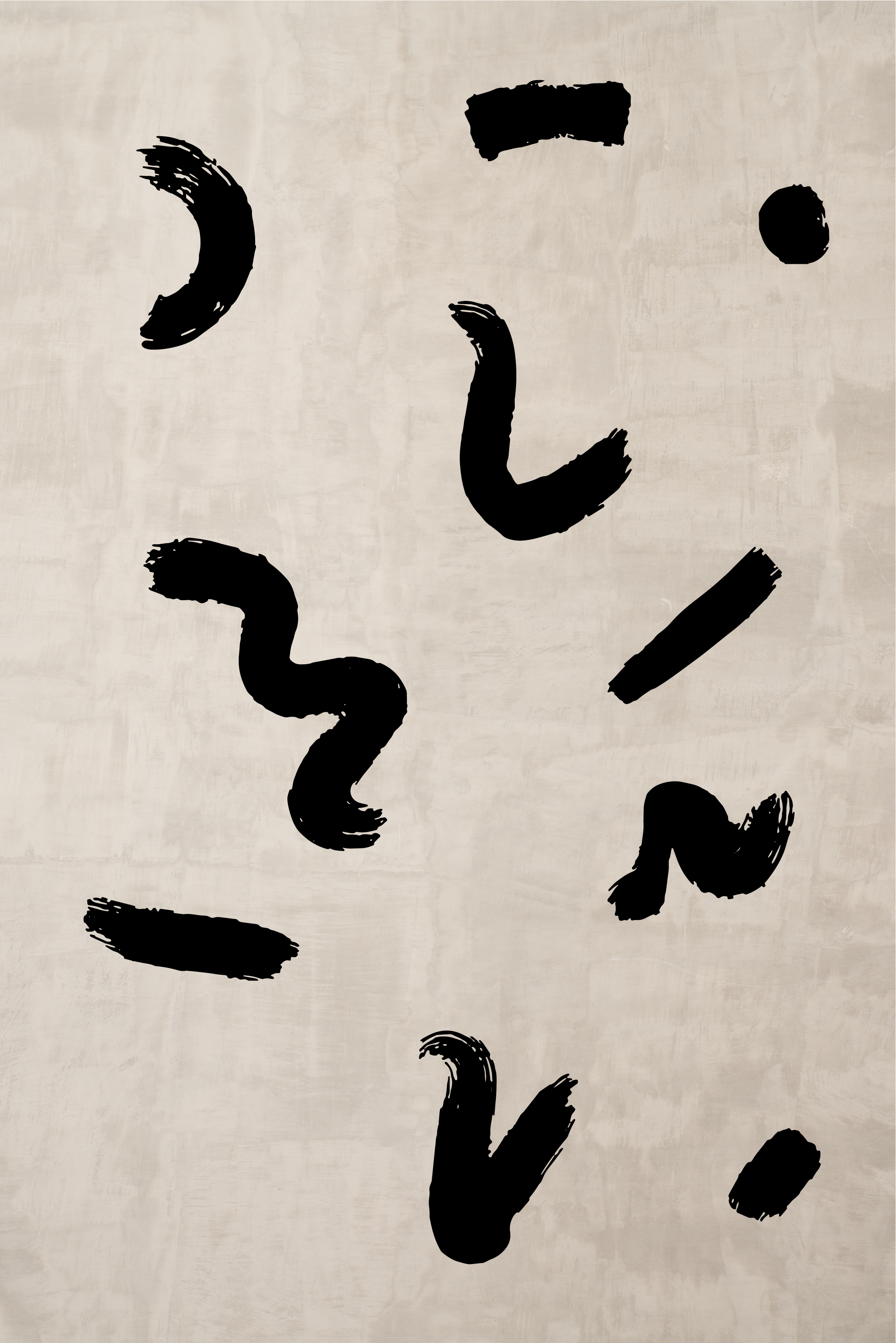 Poster scandinav forme de pensulă în negru - TenStickers