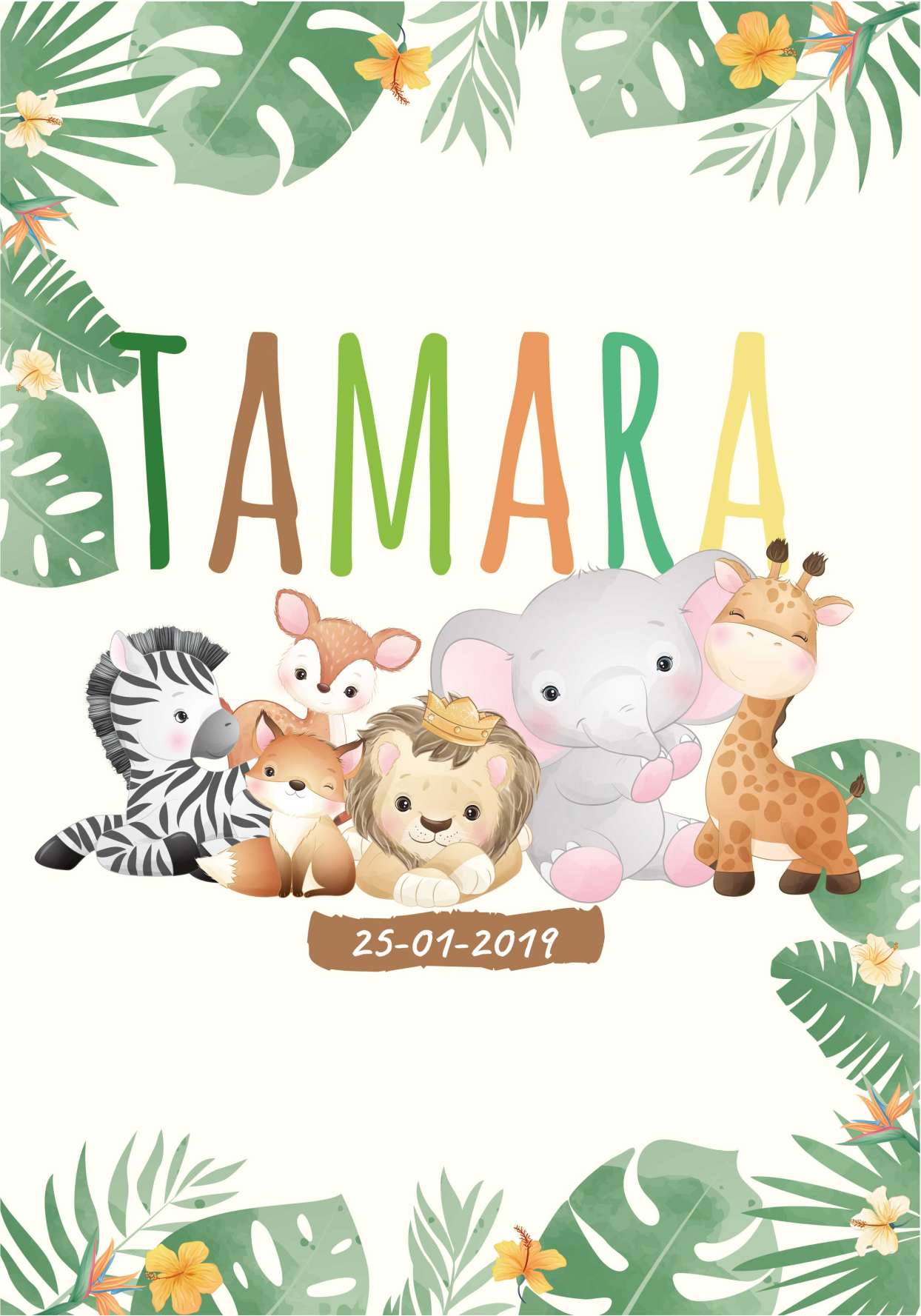Poster pentru copii animale junglei personalizate - TenStickers