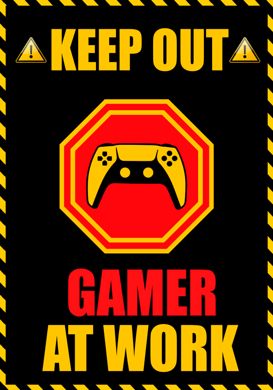Poster joc video gamer la serviciu - TenStickers