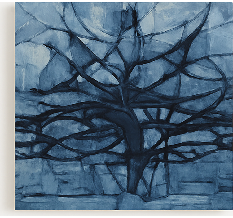 Tablou copaci design cu nuanțe de gri - TenStickers