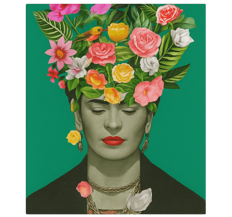 Tablou artă flori colorate frida kahlo - TenStickers
