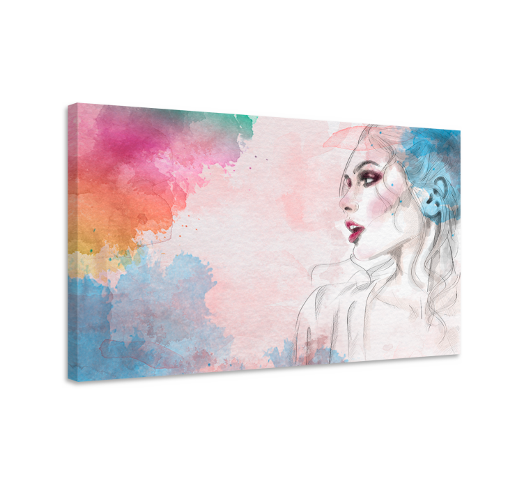 Tablou persoane portret feminin abstract - TenStickers