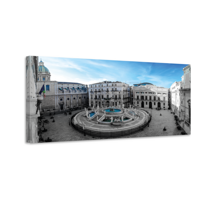 Piazza pretoria in palermo city canvas prints - TenStickers