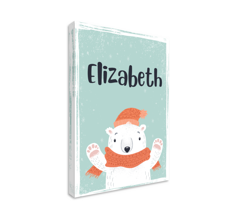 Nume drăguț cu pânză personalizată cu urs polar - TenStickers