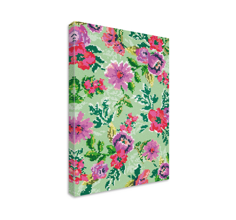 Tablou flori model floral mozaic - TenStickers