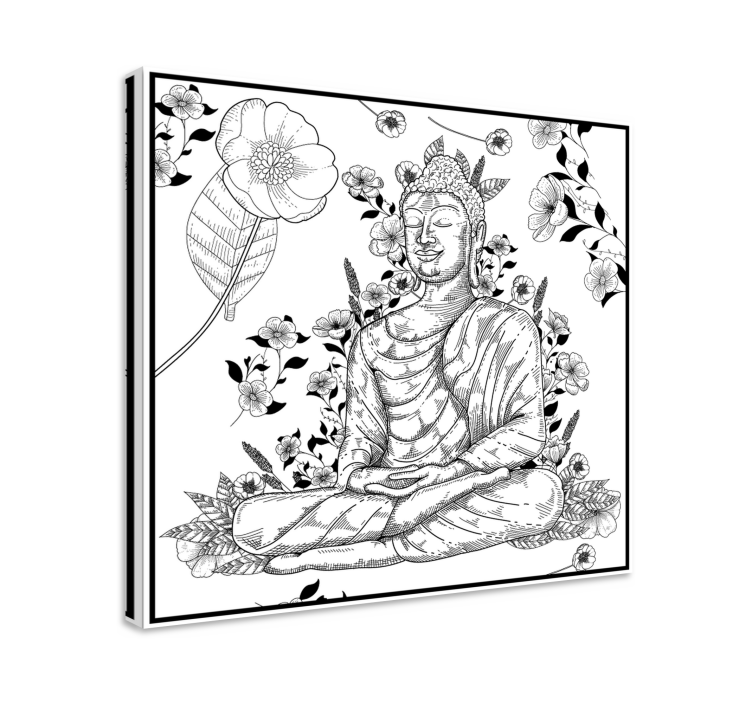 Tablou buddha armonie florală buddha - TenStickers