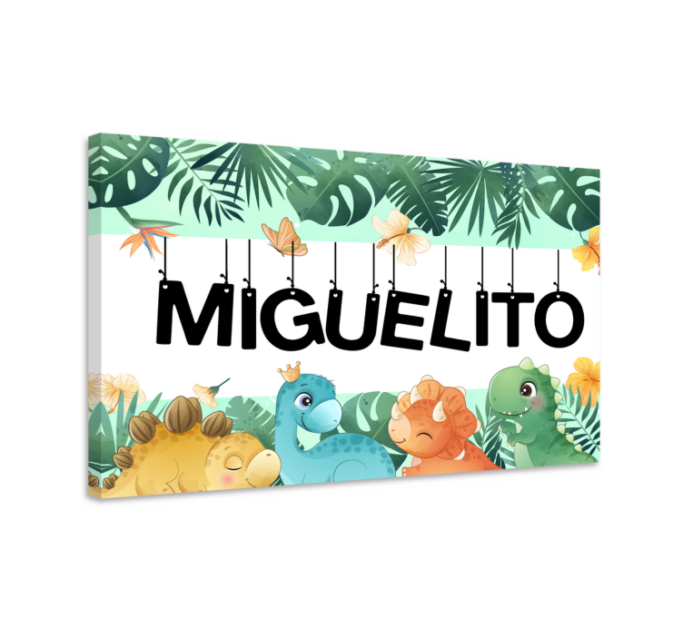 Tablou cai scenă drăguță cu dinozauri - TenStickers