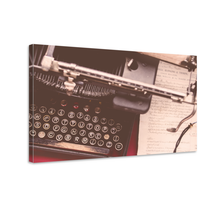 Tablou fructe cu taste de tipwriter vintage - TenStickers
