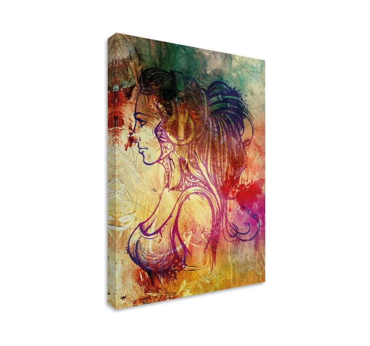 Tablou persoane siluetă elegantă de profil - TenStickers