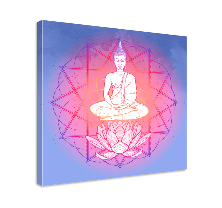 Buddha meditând arta pânzei mandala - TenStickers