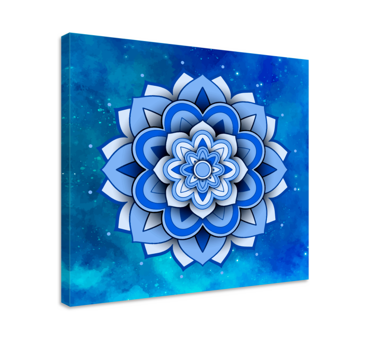 Mandala floral albastru mandala pânză artă de perete - TenStickers