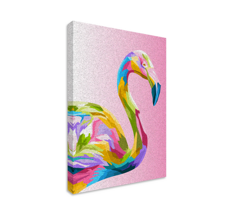 Flamingo art pană pânză artă de perete - TenStickers