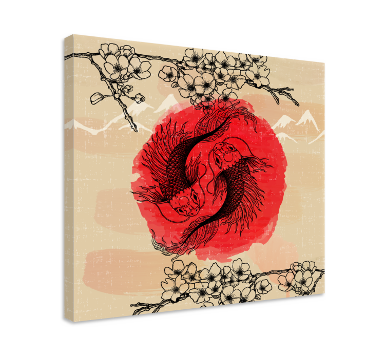 Ying yang pești pânză pește - TenStickers