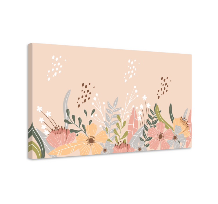 Tablou flori şi plante design floral pastel - TenStickers