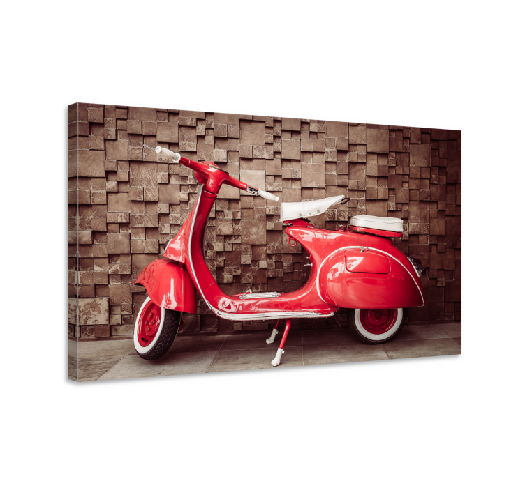 Arta panza retro motocicleta rosie - TenStickers