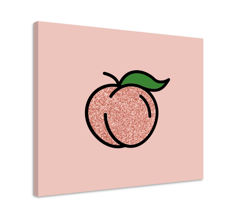 Tablou fructe ilustrație piersică strălucitoare - TenStickers