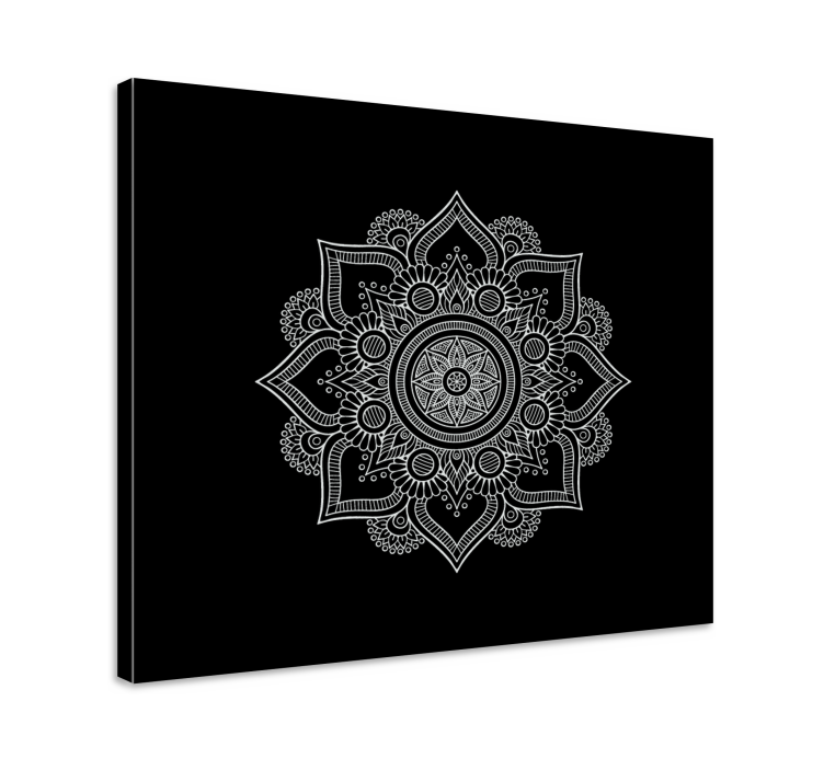 Arta de perete mandala alb-negru - TenStickers