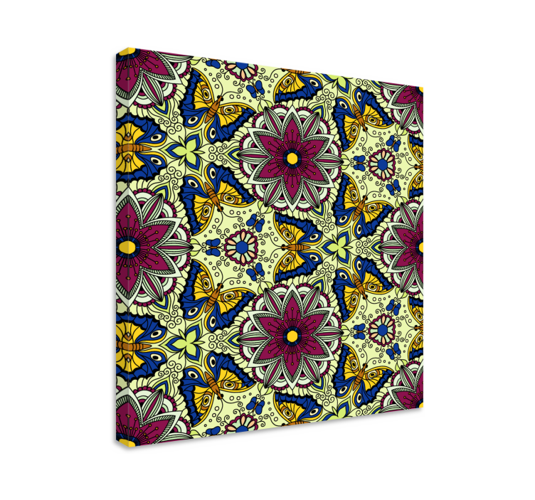 Tablou flori şi plante cu model fluture floral - TenStickers