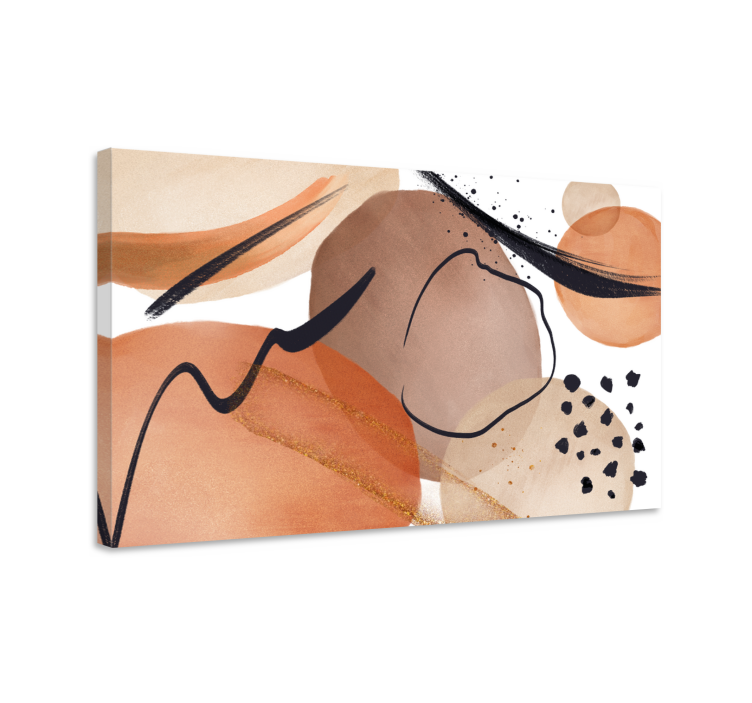 Tablou abstract forme fluide maro - TenStickers