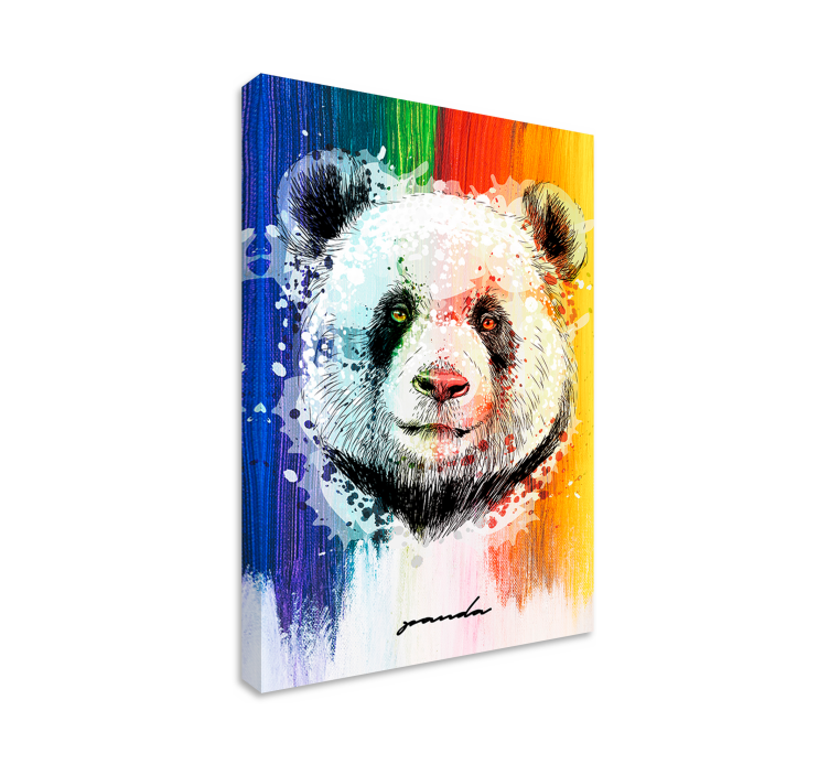 Tablou animale portret colorat de panda - TenStickers