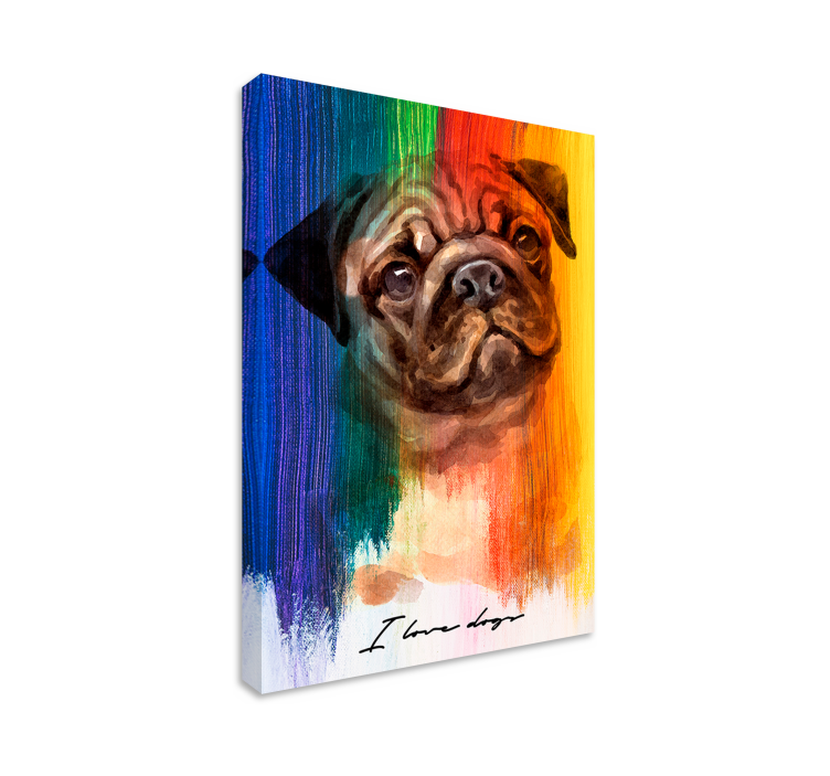 Tablou câini portret adorabil de pug - TenStickers