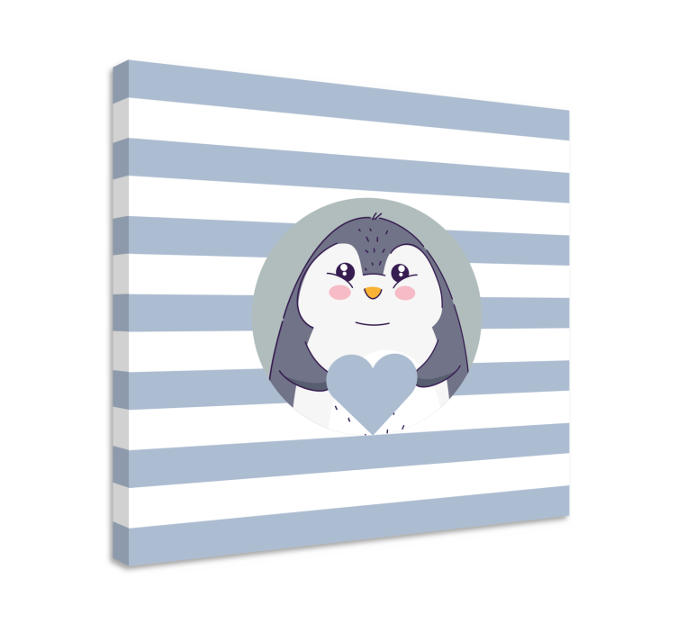 Panza de pui de copii cu desen animat pinguin inimă - TenStickers