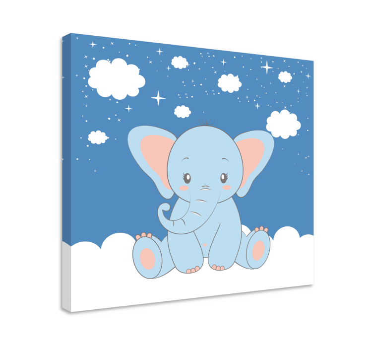 Pânză drăguță drăguț bebeluș elefant albastru - TenStickers