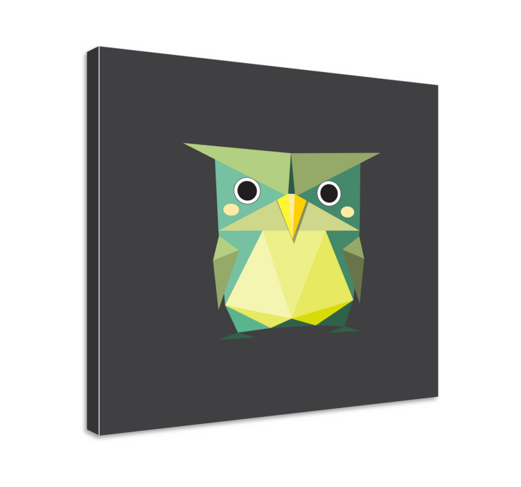 Tablou animale bufniță verde geometrică - TenStickers