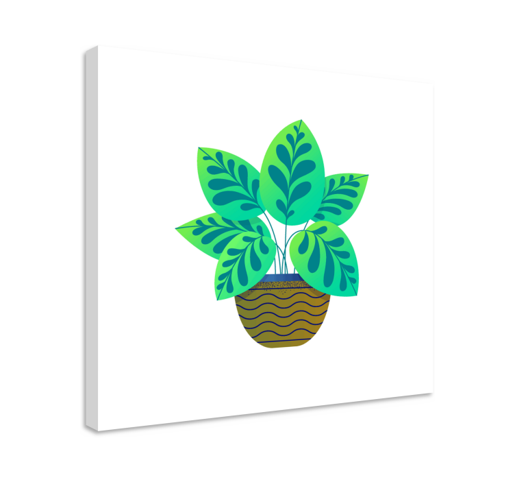 Tablou flori şi plante frunziș verde luxuriant - TenStickers