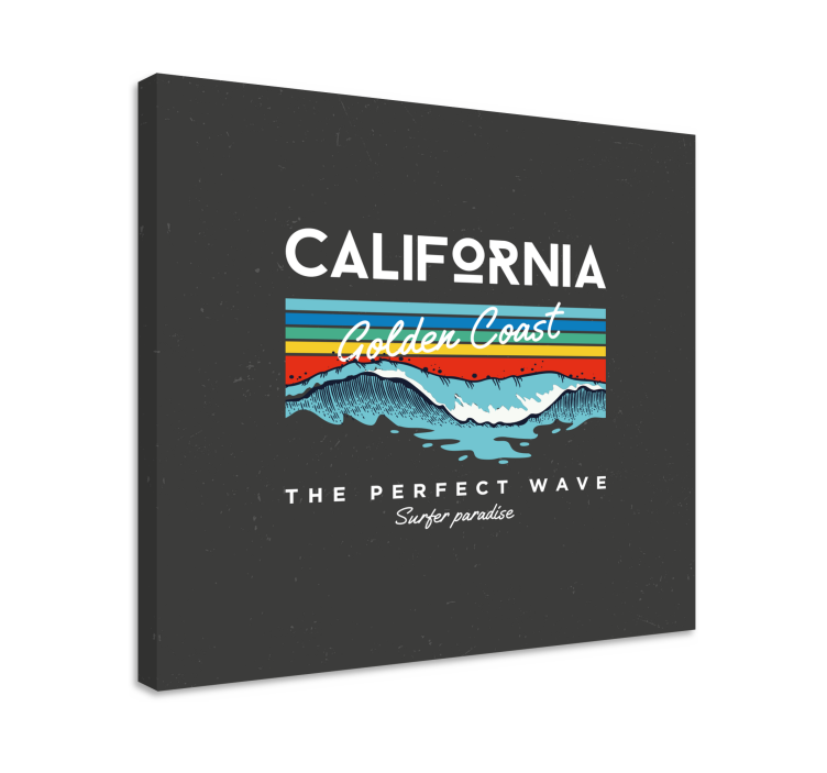 Tablou orașe valuri de surferi din california - TenStickers