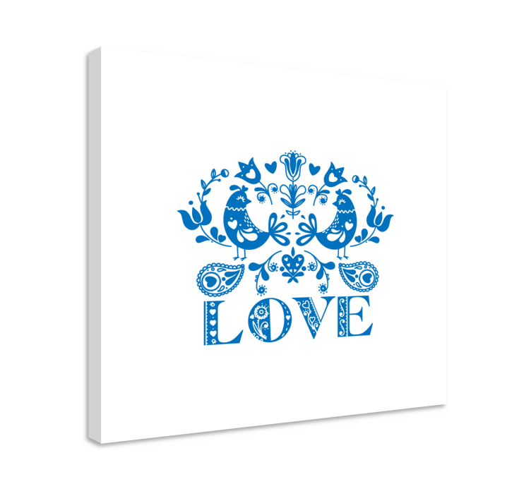 Tablou copaci cu design floral și păsări - TenStickers