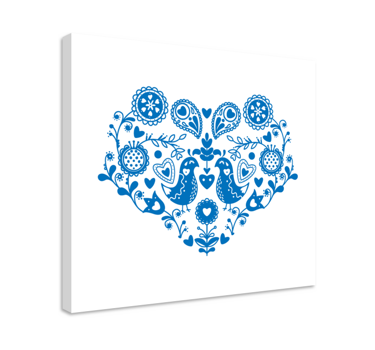Tablou fructe cu păsări în model de inimă - TenStickers