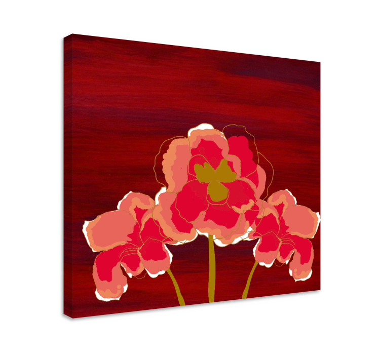 Tablou flori şi plante trio floral vibrant - TenStickers