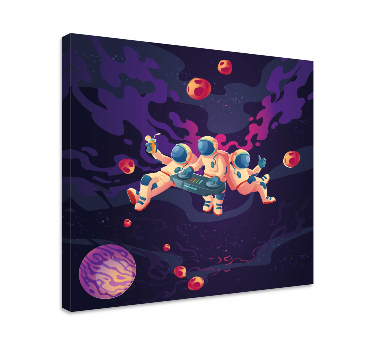 Tablou jocuri video astronauți jucând împreună - TenStickers