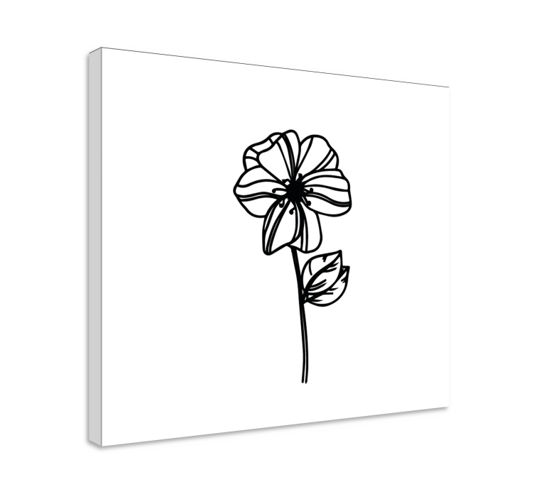 Tablou flori şi plante contur elegant de flori - TenStickers