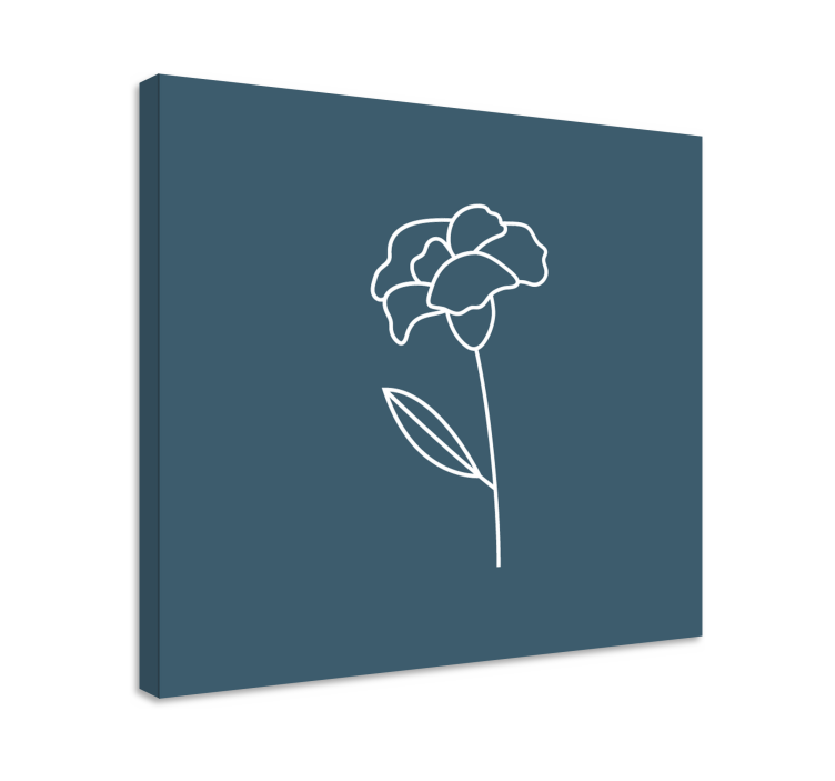 Tablou flori şi plante siluetă florală minimalistă - TenStickers
