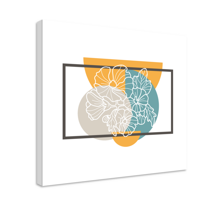 Tablou flori şi plante ilustrație contur botanic - TenStickers