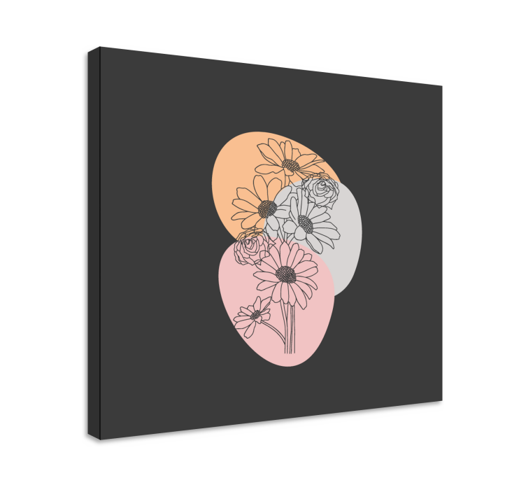 Tablou flori şi plante forme abstracte florale - TenStickers