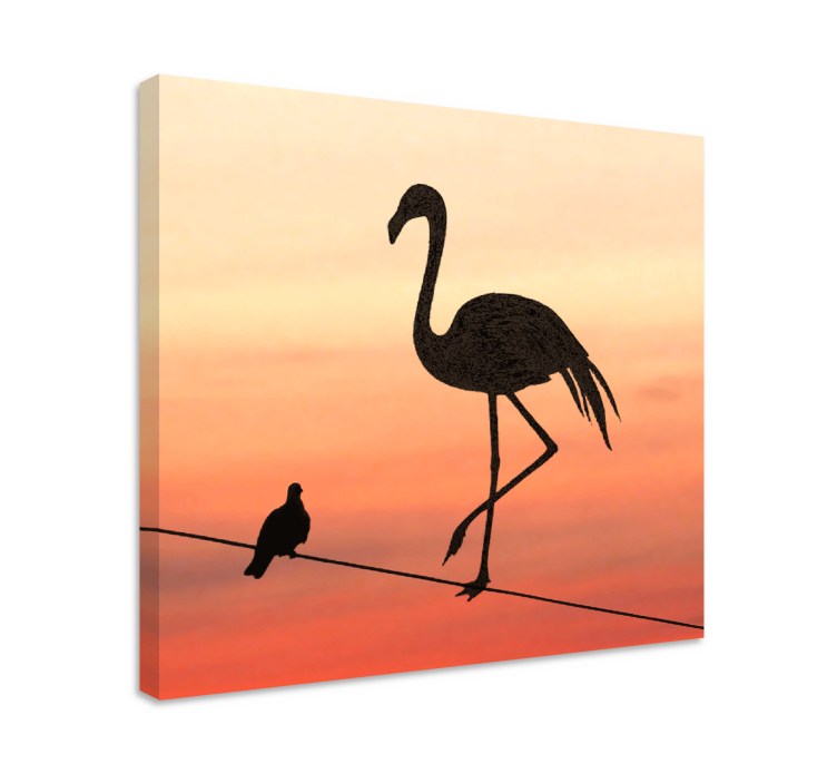 Flamingo și păsări design intrare artă pânză - TenStickers