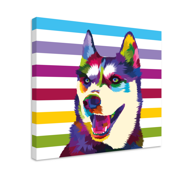 Tablou câini portret colorat de husky - TenStickers