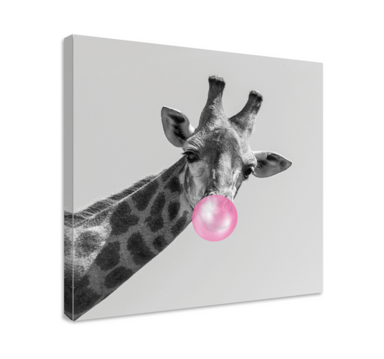 Tablou animale girafa cu bule - TenStickers